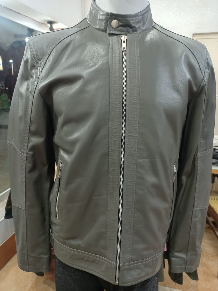 Handmade silver leather jacket for men and women.