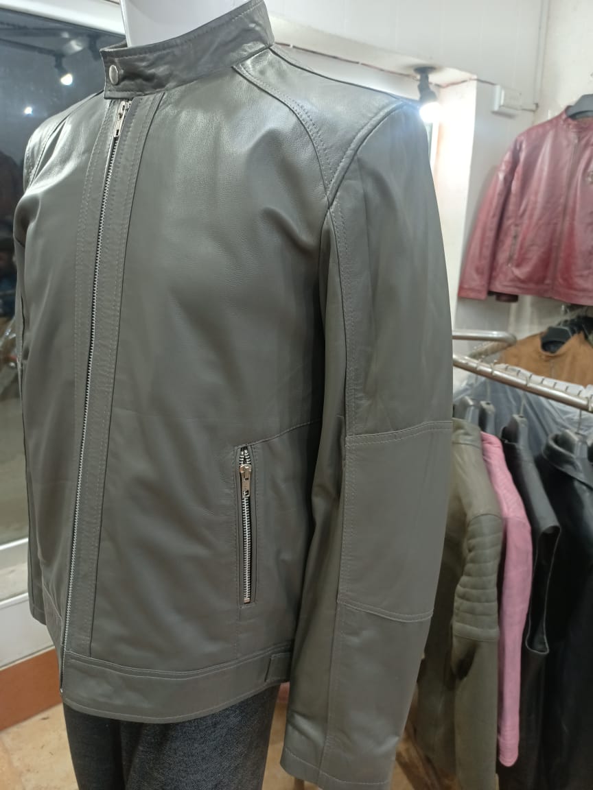 Handmade silver leather jacket for men and women.