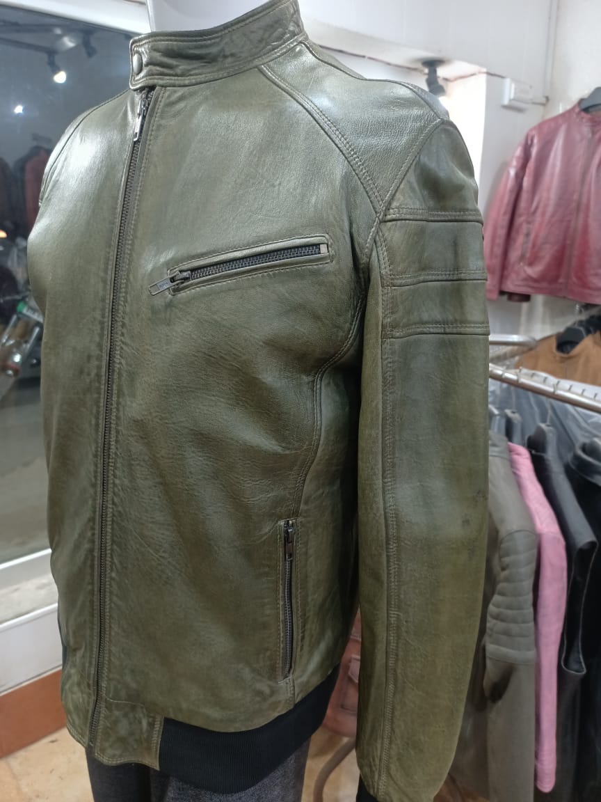 Handmade silver leather jacket for men and women.