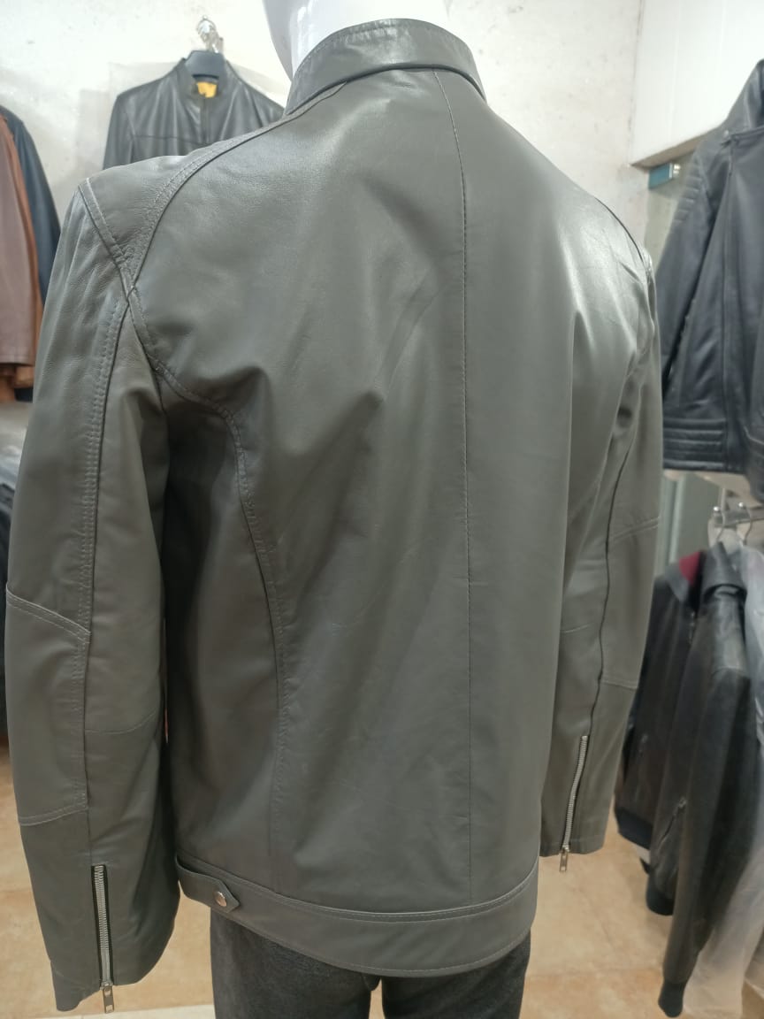 Handmade silver leather jacket for men and women.