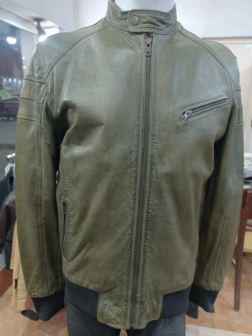 Handmade silver leather jacket for men and women.